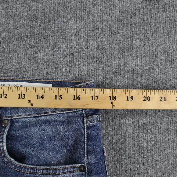 Rag Bone Jeans Womens 32 Blue Sofie High Rise Ultra Wide Leg Frayed Hem Casual - Picture 11 of 16